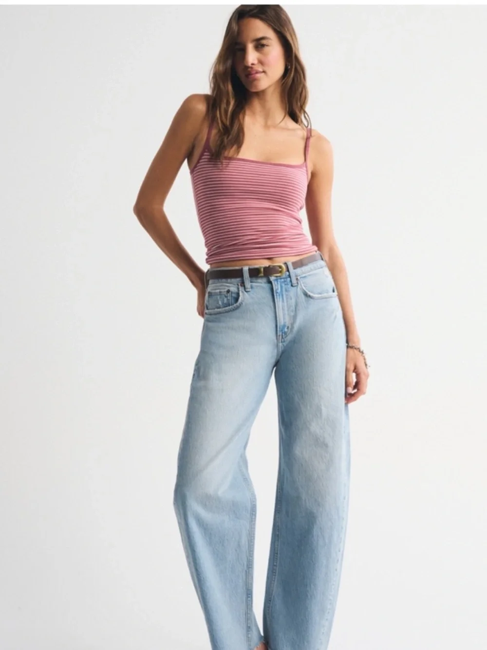 A&F barrel Blue Jeans